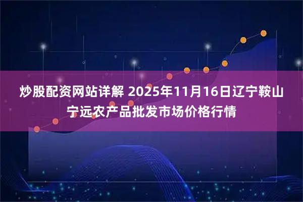 炒股配资网站详解 2025年11月16日辽宁鞍山宁远农产品批发市场价格行情